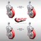 Service Caster 5 Inch SS Red Polyurethane Wheel Swivel 1/2 Inch Threaded Stem Caster Set Brake SCC-SSTS20S514-PPUB-RED-TLB-121315-4 - alternate 2